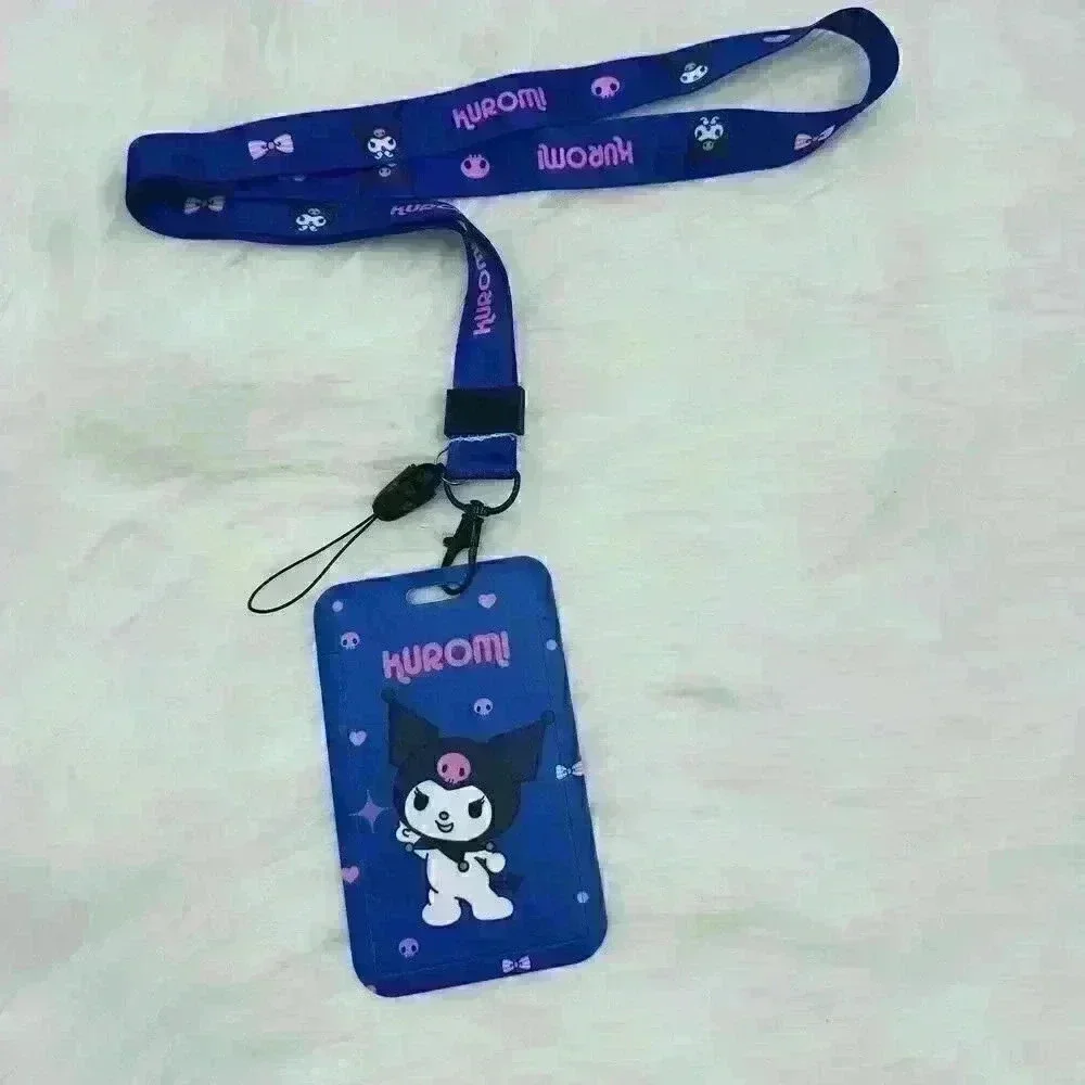 Kuromi Cute Badge Card Holder With Lanyard